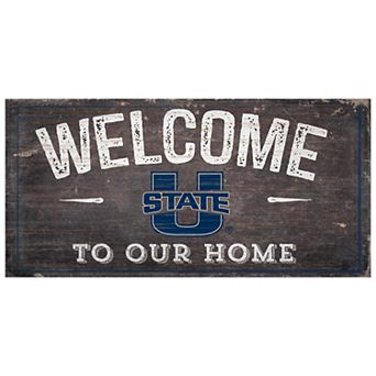 Utah State Aggies Welcome Sign Wall Art