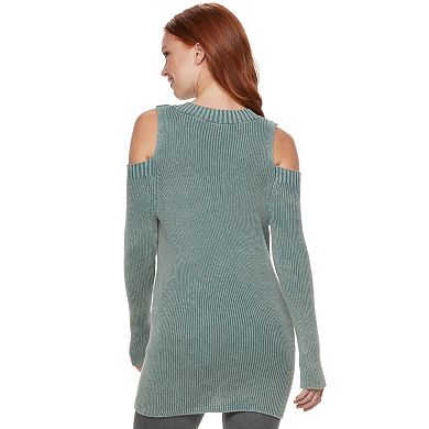 Women's Rock & Republic® Ribbed Cold-Shoulder Sweater