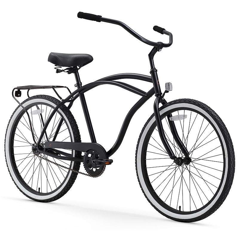 sixthreezero Around The Block Men's 26-Inch Single Speed Cruiser Bike, Matte Black, 18" / One Size