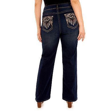 Juniors' Plus Size WallFlower Luscious Curvy Embellished Bootcut Jeans