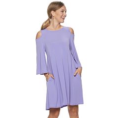 Nina Leonard women's purple long sleeve dress size S – Solé Resale