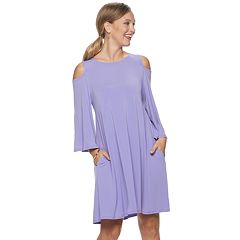 Womens Purple 3 4 Sleeve Dresses Clothing Kohl s