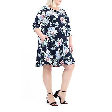 Women's Nina Leonard High-Low Trapeze Dress