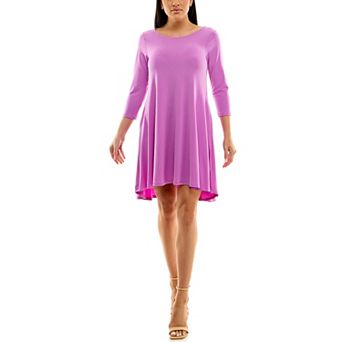 Plus Size Nina Leonard High-Low Trapeze Dress