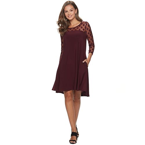 nina leonard polka dot dress