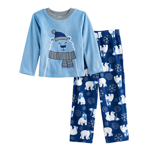 Boys 6 12 Up Late Polar Bear 2 Piece Fleece Pajamas