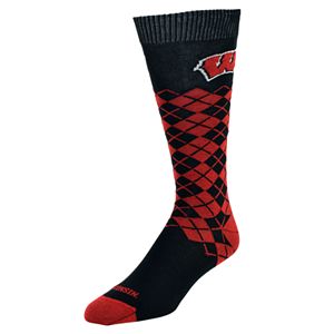 Men's Mojo Wisconsin Badgers Argyle Socks