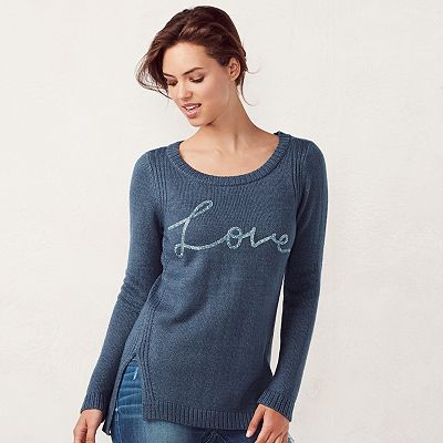 Women s LC Lauren Conrad High Low Crewneck Sweater
