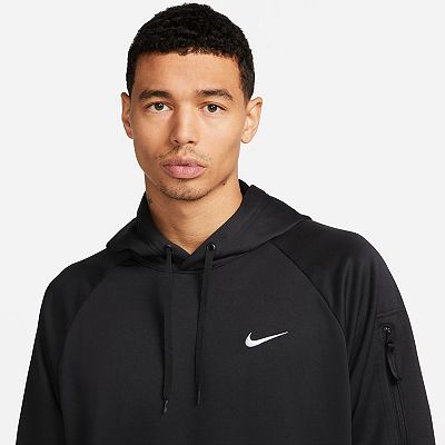 ★★Nike★★ Therma Fit Pullover Fitness Hoodie M Black Whit Nike Therma-FIT Men's Black/White Basketball Pullover Hoodie