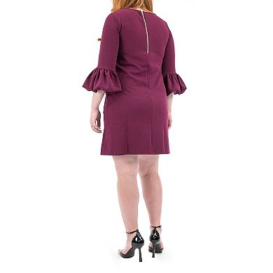 Women's Nina Leonard Balloon-Sleeve Shift Dress