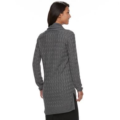 Women's Apt. 9® Scarf & Lurex Open-Front Cardigan