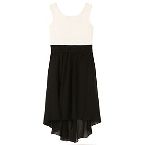Girls 7-16 & Plus Size Speechless Chevron Knit Bodice High-Low Hem Dress