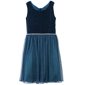 Girls 7-16 & Plus Size Speechless Glitter Bow-Back Dress