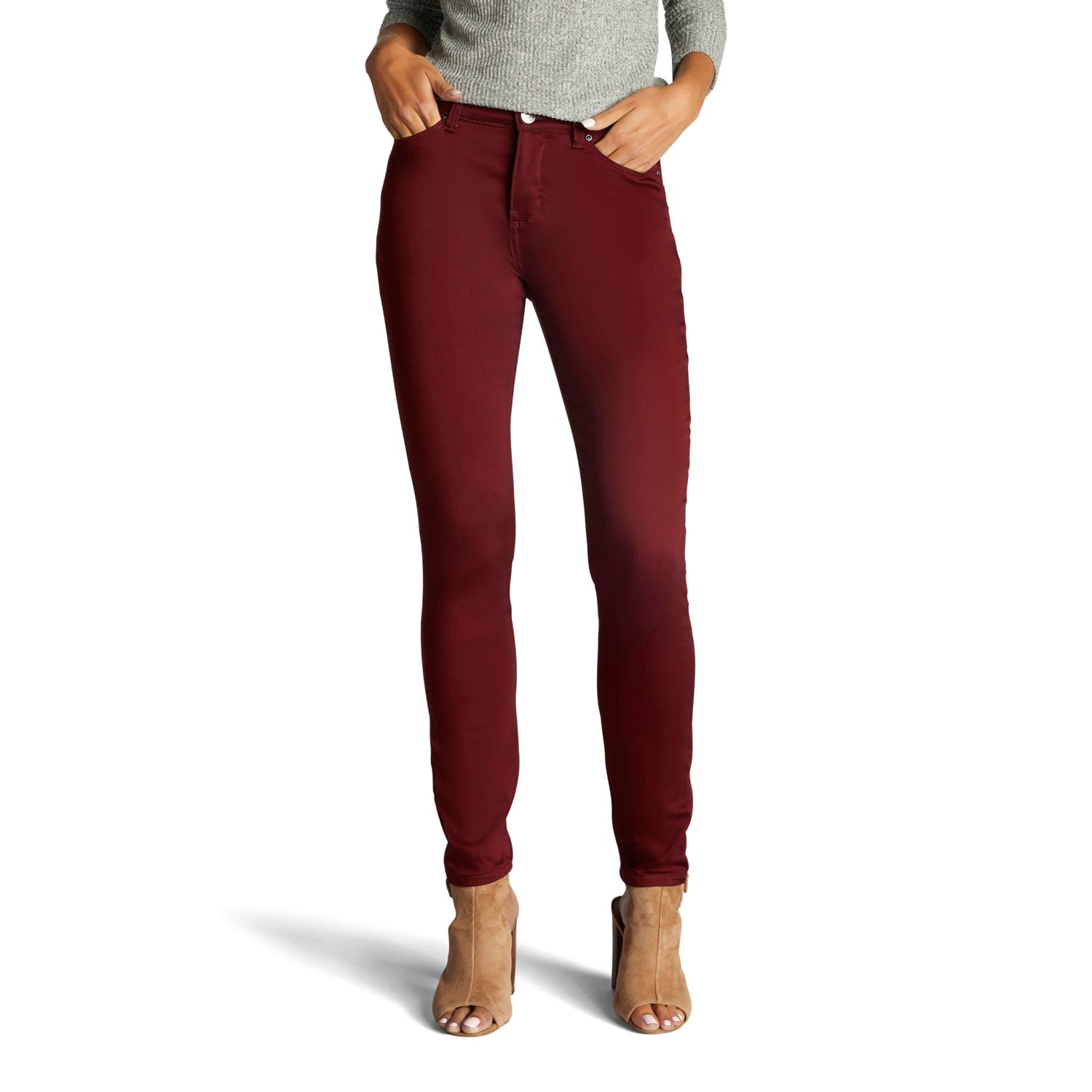 Lee Women's Slimming Fit Rebound Slim Straight Jeans - Stretchy, Sculpting, Below Waist Fit
