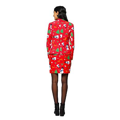 Women's OppoSuits Winter Christmas Graphic Jacket & Skirt Suit Set