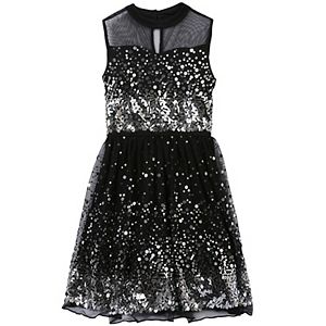 Girls 7-16 & Plus Size Speechless Sequin Illusion Dress