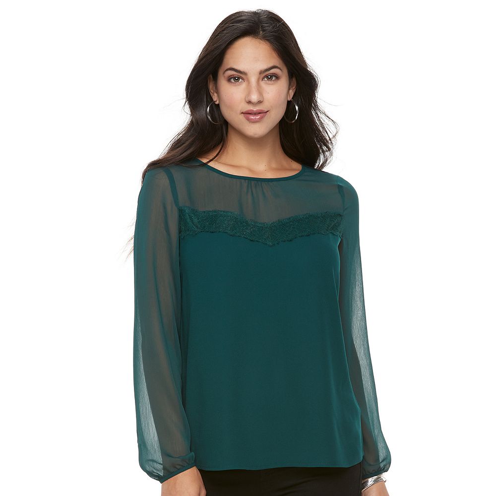 Top Léger Apt. 9 Avec Surcouche (overlay) Transparente - Taille M Pour Femme, Motif Floral Gris - Neuf Avec étiquettes