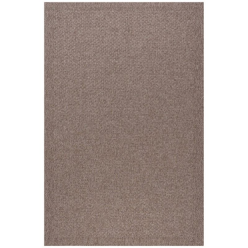KHL Rugs Serenity Largo Solid Indoor Outdoor Rug, Beig/Green, 7Ft Rnd
