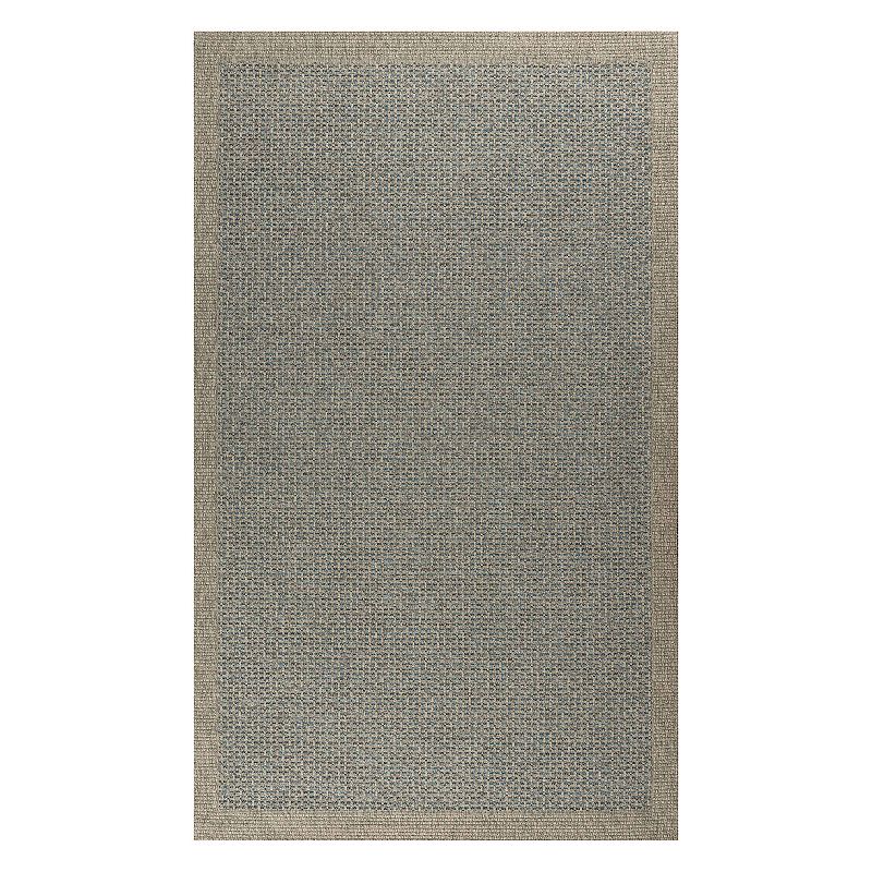 KHL Rugs Serenity Largo Solid Indoor Outdoor Rug, Light Blue, 7X10 Ft