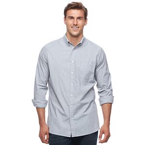 Big & Tall SONOMA Goods for Life™ Slim-Fit Checked Stretch Poplin Button-Down Shirt