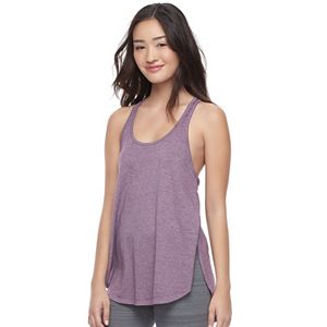 Juniors' SO® High Slit Racerback Tank