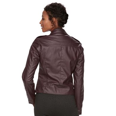 Women's Chaps Faux-Leather Moto Jacket