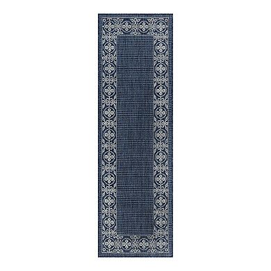 KHL Rugs Veranda Varrock Medallion Framed Indoor Outdoor Rug