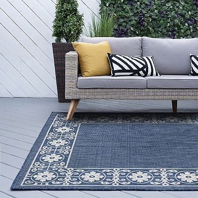 KHL Rugs Veranda Varrock Medallion Framed Indoor Outdoor Rug