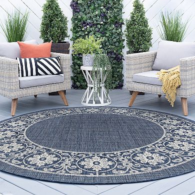 KHL Rugs Veranda Varrock Medallion Framed Indoor Outdoor Rug