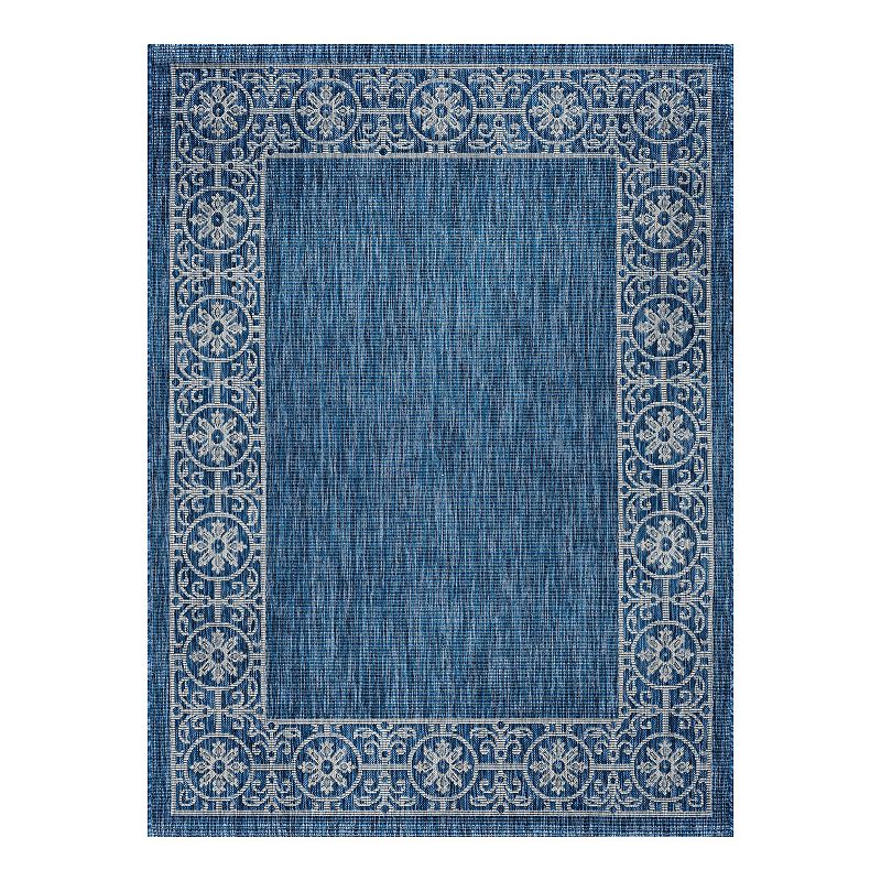 KHL Rugs Veranda Varrock Medallion Framed Indoor Outdoor Rug, Lt Purple, 8X10 Ft