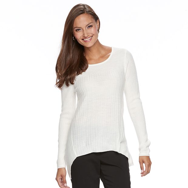Women s Dana Buchman Shark Bite Hem Sweater
