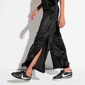 k/lab High-Waist Wide Leg Velvet Pants