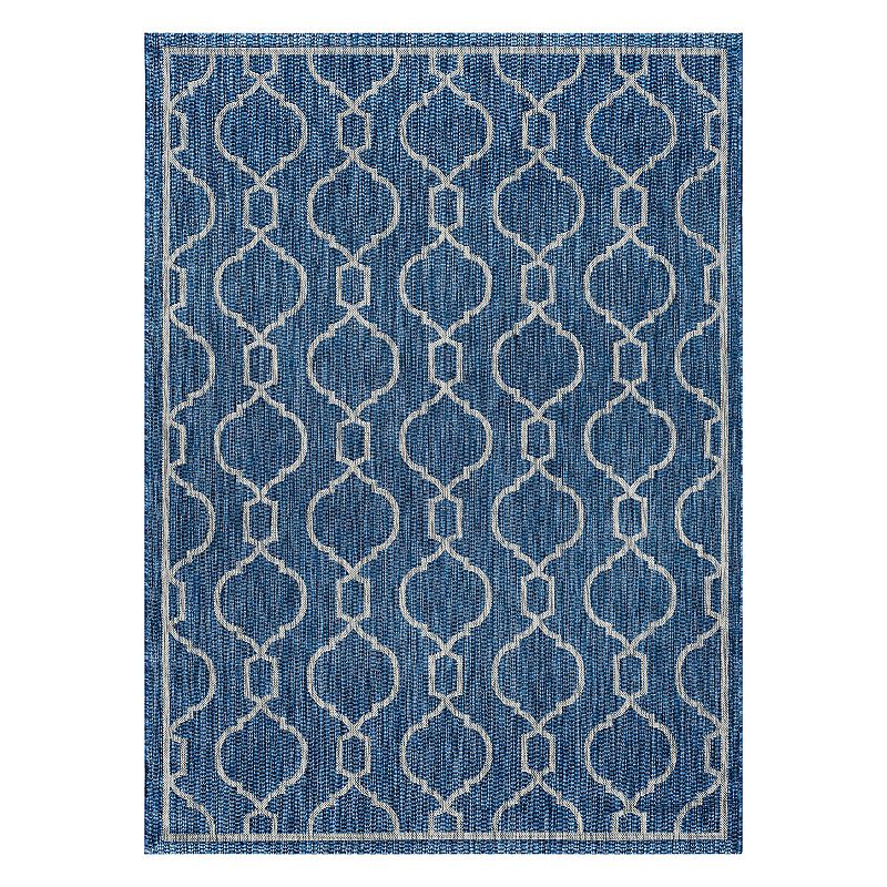 KHL Rugs Veranda Villa Geometric Indoor Outdoor Rug, Lt Purple, 8X10 Ft