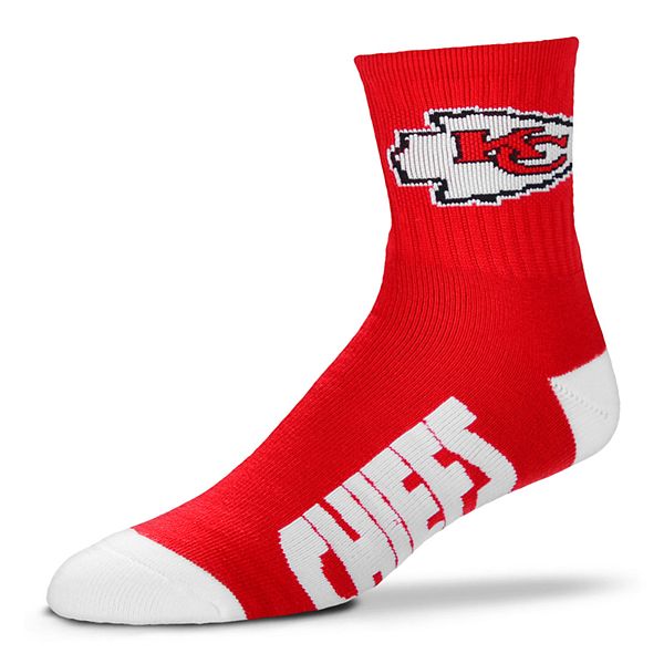 Adult For Bare Feet Kansas City Chiefs Team Color Quarter-Crew Socks
