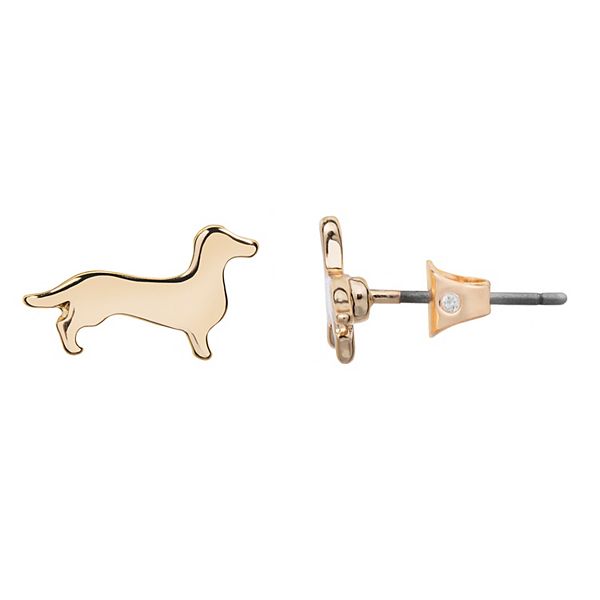 LC Lauren Conrad Dachshund Nickel Free Stud Earrings