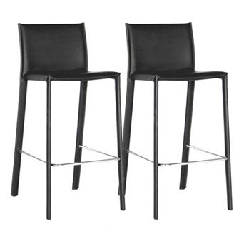 Baxton Studio Crawford Faux-Leather Counter Stool 2 pc Set