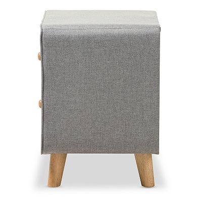 Baxton Studio Jonesy Upholstered Nightstand 