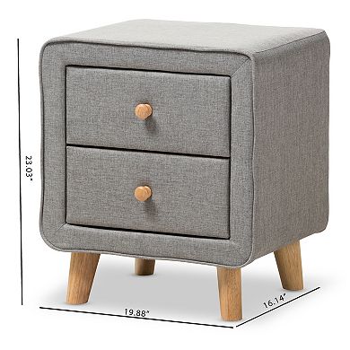 Baxton Studio Jonesy Upholstered Nightstand