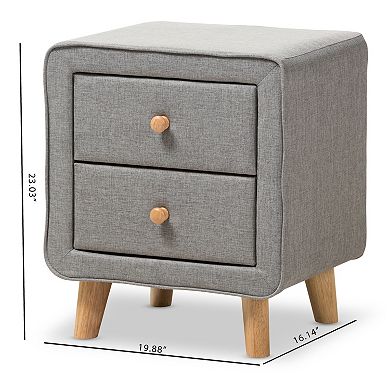 Baxton Studio Jonesy Upholstered Nightstand 