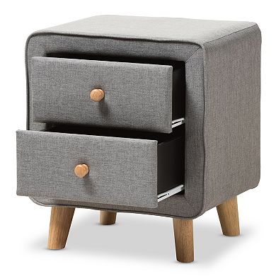 Baxton Studio Jonesy Upholstered Nightstand 