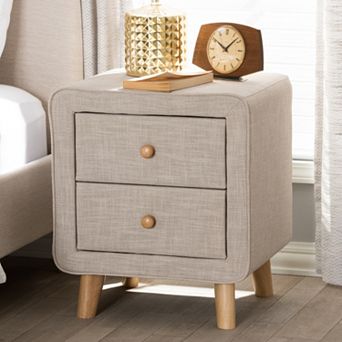 Baxton Studio Jonesy Upholstered Nightstand