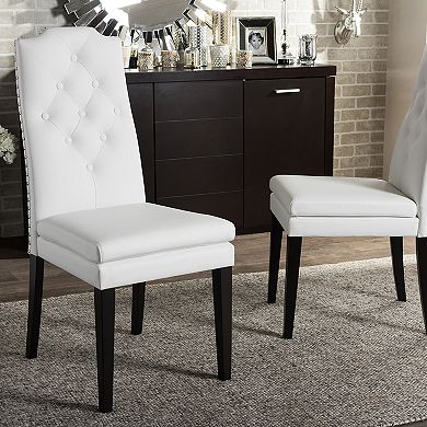 Baxton Studio Dylin Faux-Leather Dining Chair 2-piece Set 