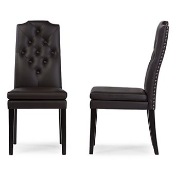 Baxton Studio Dylin Faux-Leather Dining Chair 2 pc Set