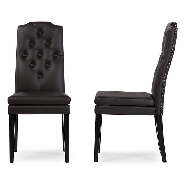 Baxton Studio Dylin Faux-Leather Dining Chair 2-piece Set