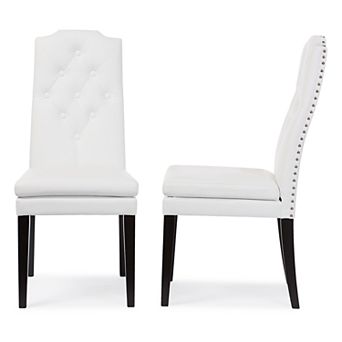 Baxton Studio Dylin Faux-Leather Dining Chair 2 pc Set