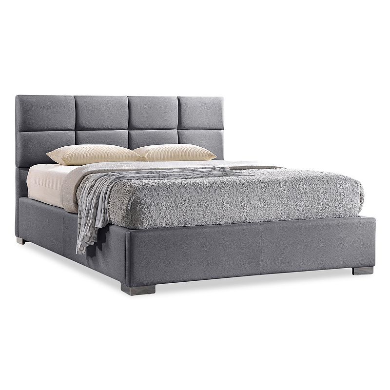 Baxton Studio Sophie Tufted Upholstered Bed, Grey, Queen