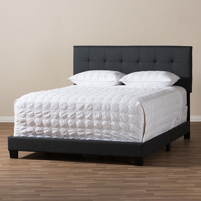 UPC 842507100001 product image for Baxton Studio Brookfield Upholstered Bed, Dark Grey, Full | upcitemdb.com