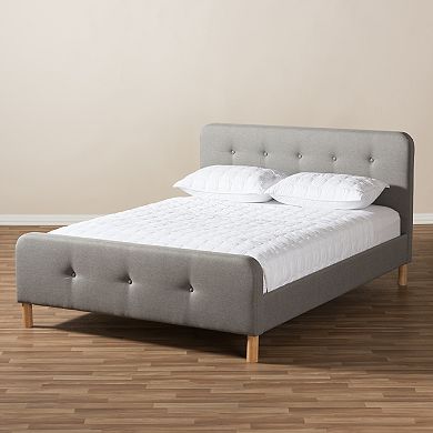 Baxton Studio Mid-Century Upholstered Bed 