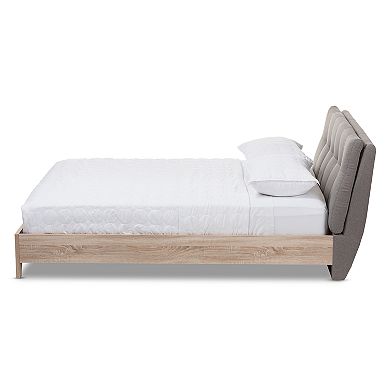 Baxton Studio Adelia Mixed Media Upholstered Bed