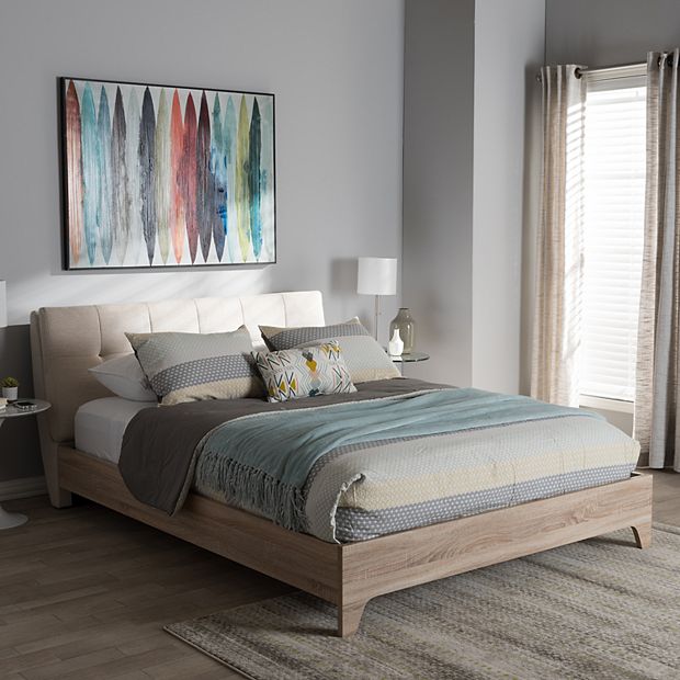 Baxton Studio Adelia Mixed Media Upholstered Bed